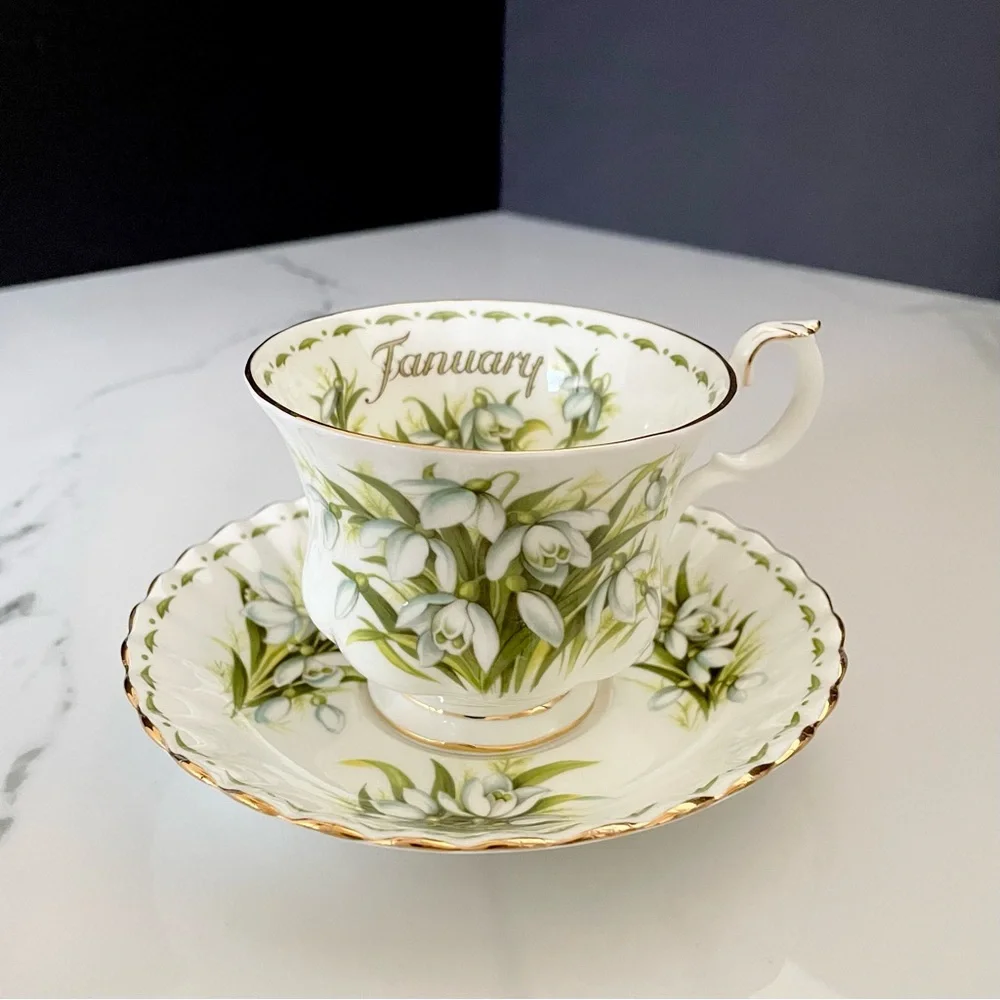 January Snowdrops Cup & Saucer by Royal Albert